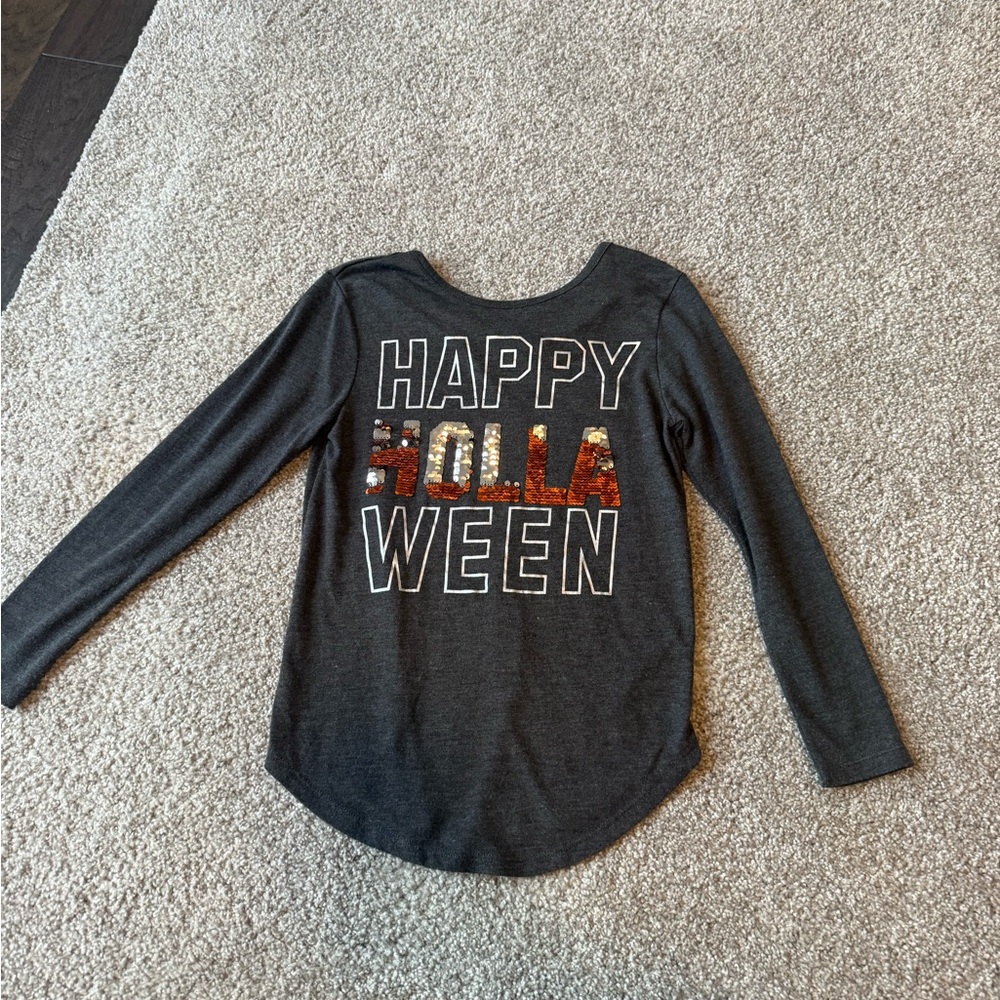 Kids Halloween Long Sleeve Shirt - Holla Ween. Medium M 7-8